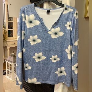 Ranlege Women’s Floral Flowers Long Sleeve Blouse Shirt Top